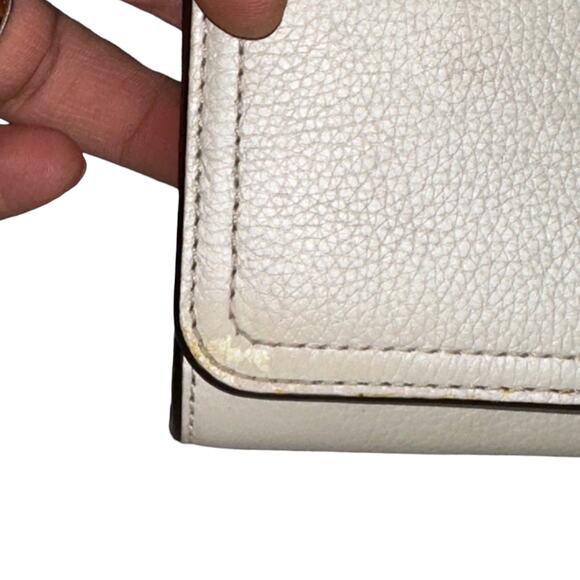 Coach Pearl Cream Metallic Crossbody Wallet Convertible Leather Crossbody Purse - Picture 14 of 14